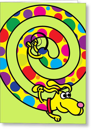 Pixels-spiraldoglime - Greeting Card